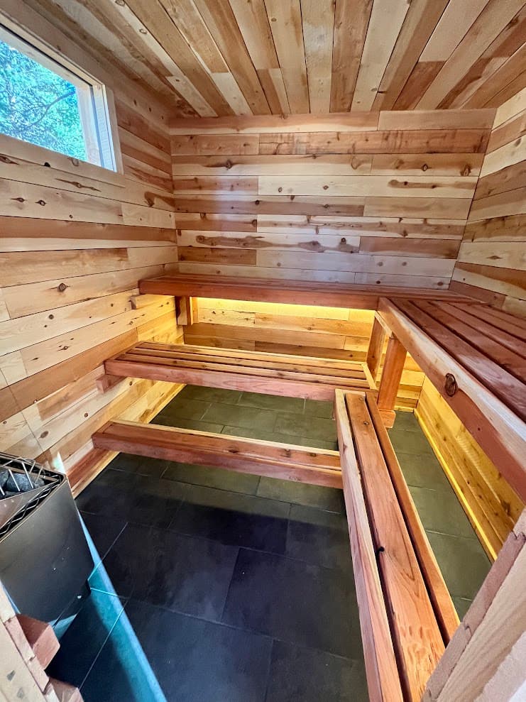 Cedar interior sauna materials
