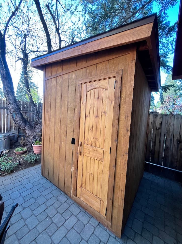 Finished custom backyard sauna